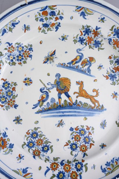 Large earthenware dish from Alcora 
Spain,...
