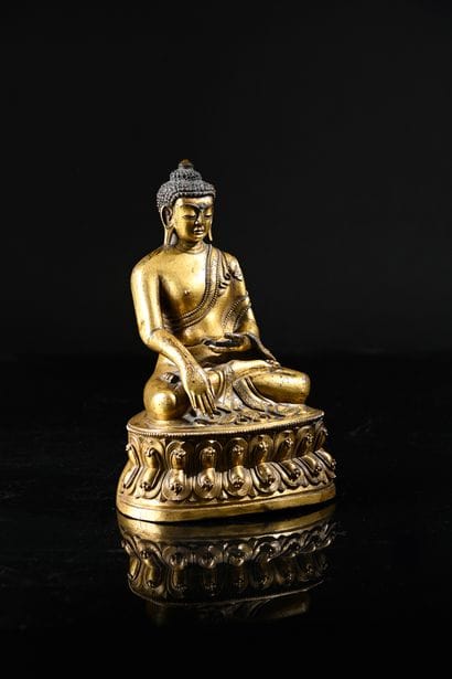TIBET, 16th century
Gilded bronze subject...