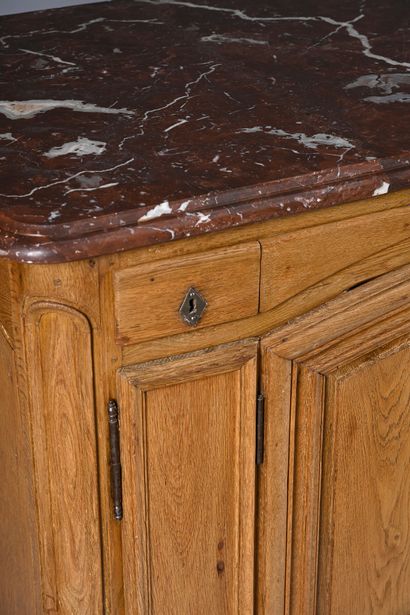 Moulded oak hunting sideboard opening on...