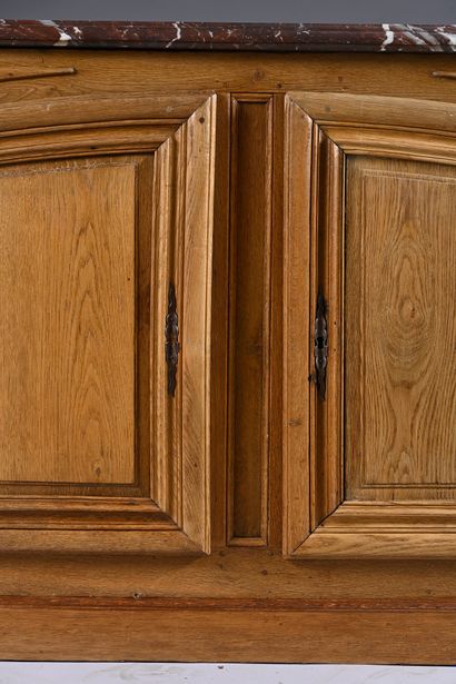 Moulded oak hunting sideboard opening on...