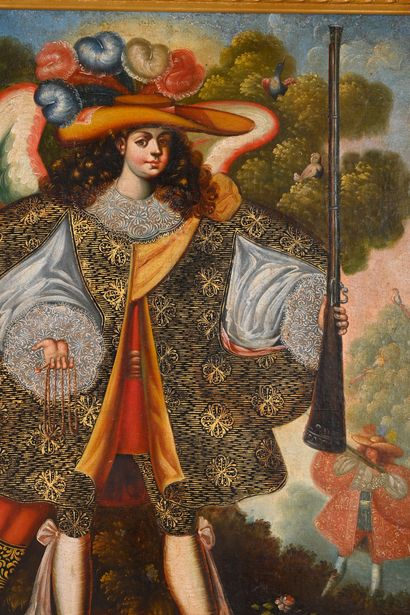 18th century Cuzco school
Archangel holding...