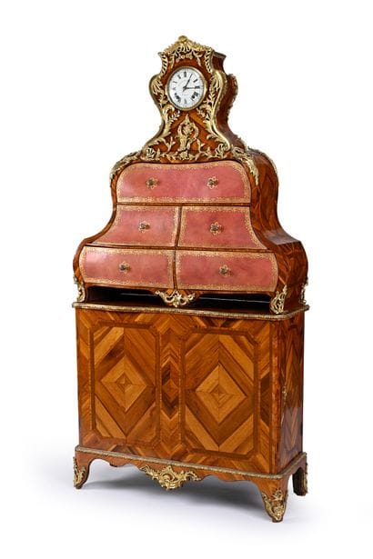 Violoné-shaped cardboard clock cabinet, with...