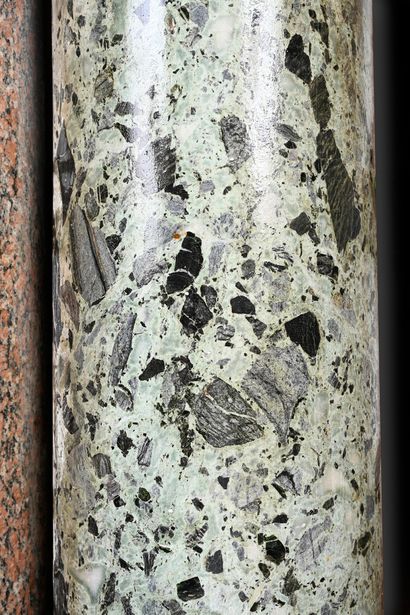Pair of large columns in antique green 
green...