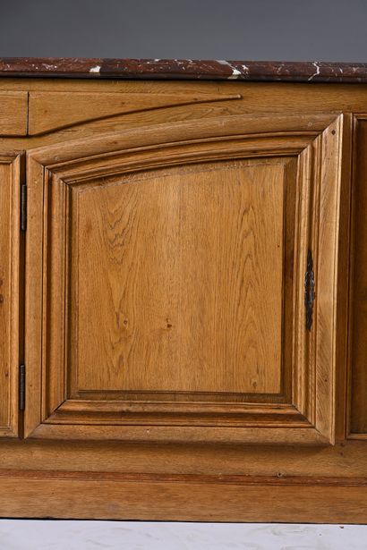 Moulded oak hunting sideboard opening on...