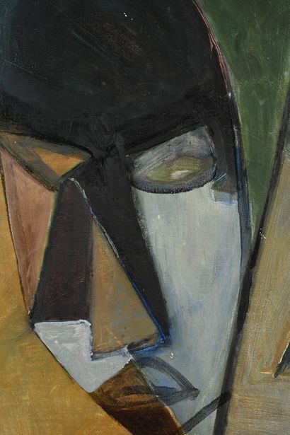 GENEVIÈVE ASSE (1923-2021) 
African mask,...