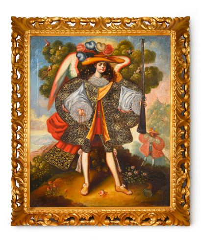 18th century Cuzco school
Archangel holding...