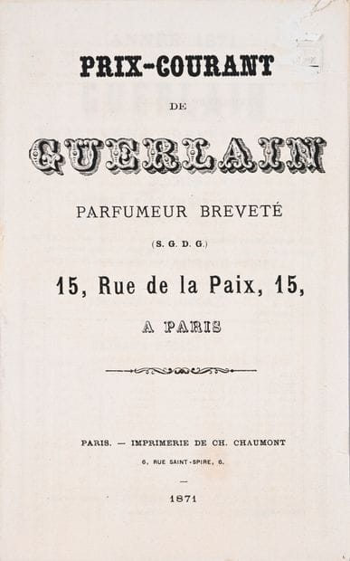 Guerlain - (1871) Très rare catalogue commercial...