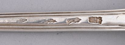 Louche en argent du modèle double filet,...
