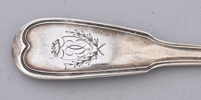 Cuillère à ragoût en argent, du modèle double...