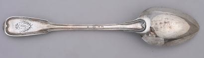Cuillère à ragoût en argent, du modèle double...