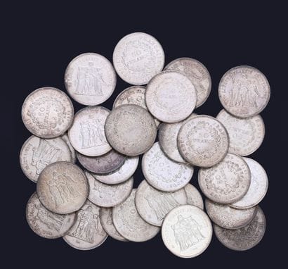 30 pièces de 50 francs en Argent 900°° dit...