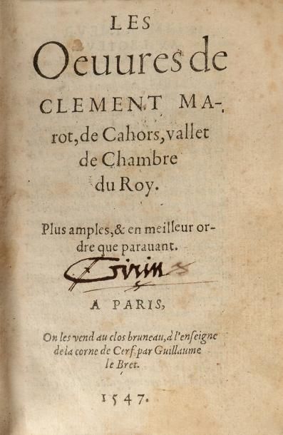 [MAROT (Clément)]
Les // Oeuures de // Clement...