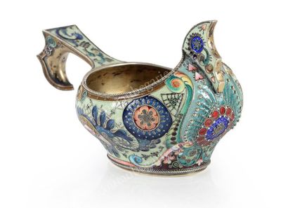 KOVCH EN VERMEIL ET EMAUX POLYCHROMES CLOISONNES....