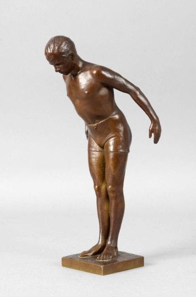 Sculture en bronze. «Le Plongeur». Signée...