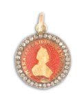 Medaille pendentif de forme ronde en or,...