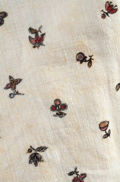 Superbe gilet à basques en toile de Jouy...