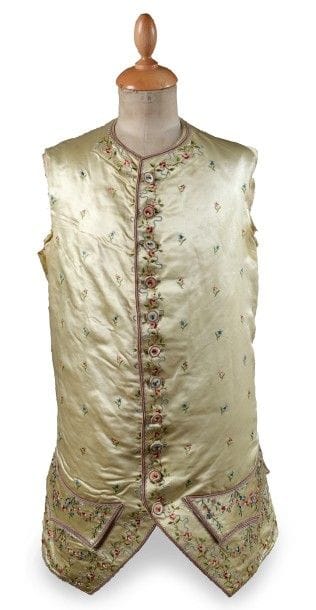 Gilet à basques, époque Louis XVI, satin...