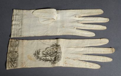 Paire de gants, époque Directoire, en chevreau...