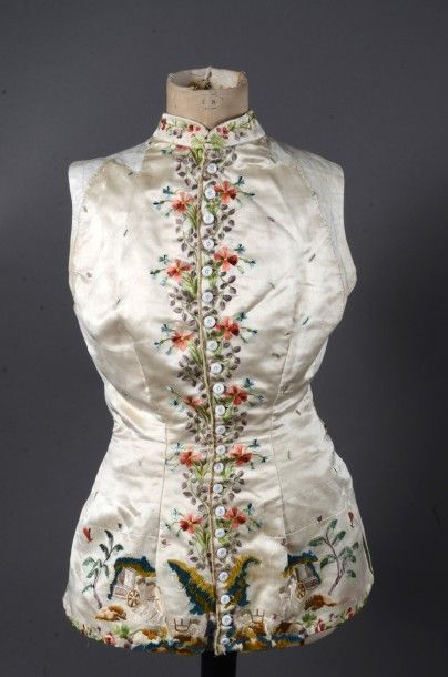 Gilet aux amours vendangeurs, époque Louis...
