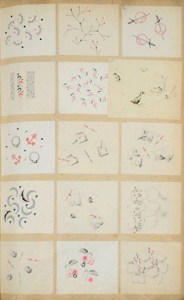 Album de maquettes titré croquis de chemises,...