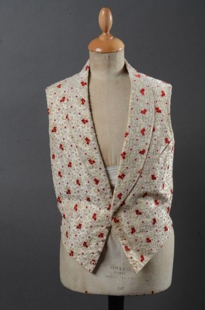 Gilet en velours, Second Empire, gilet col...