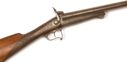 Fusil à broche, gravures en creux de feu...