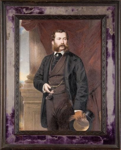 Beau portrait d'un gentilhomme dans son intérieur,...