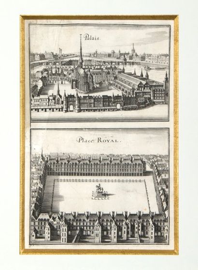 Vue du palais royal et de la place royale...