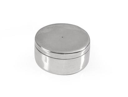 Boîte ronde en argent uni, avec couvercle....