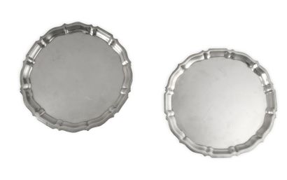 Belles paire de plateaux en argent de la...