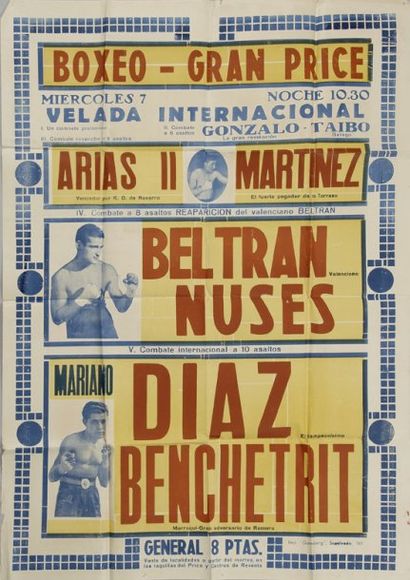 Affiche de combats. Beltran - Nuses et Dicy...
