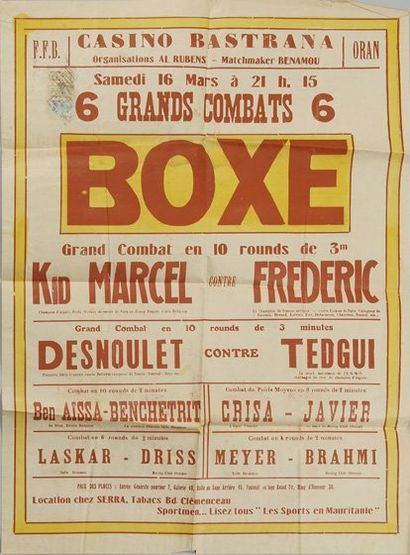 Affiche de combats dont Kid Marcel contre...