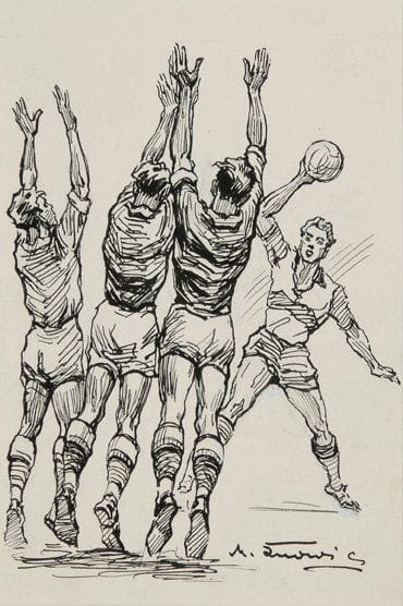 Dessin original encre et lavis. 'Le coup...