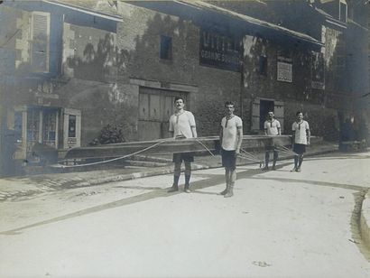 Photo originale '4 sans barreur'. Vers 1900....