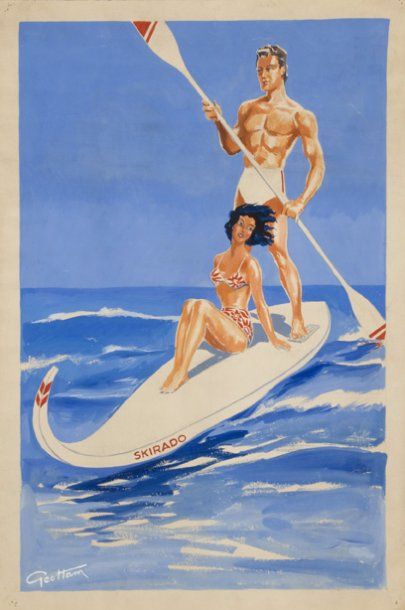 Géo Ham.Très rare gouache originale illustrant...
