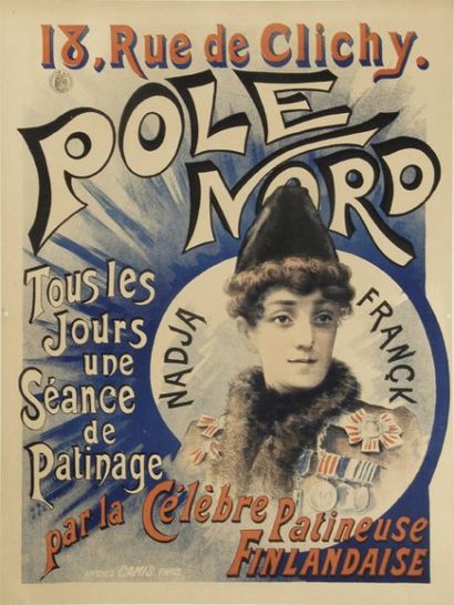 Affiche 'PÙle Nord'. Une séance de patinage...