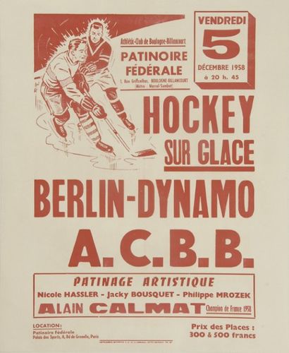 Affiche Hockey sur Glace. Rencontre entre...