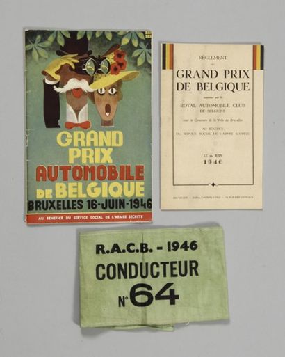 Programme et brassard de pilote de Pierre-Louis...