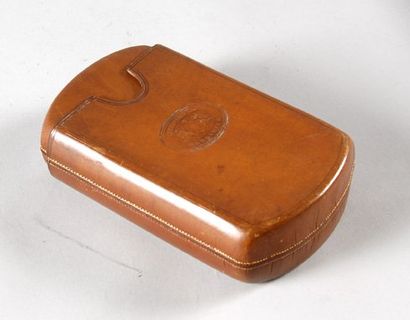 Etui à cigares coulissant en veau clair....