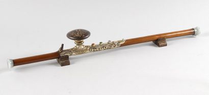 Fine pipe à opium en bambou à embouts en...