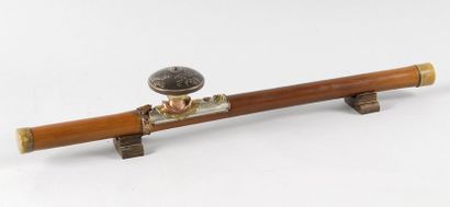Pipe en bambou, plaquette et bague en paktung,...