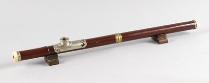 Pipe à opium de voyage en bambou laqué rouge,...