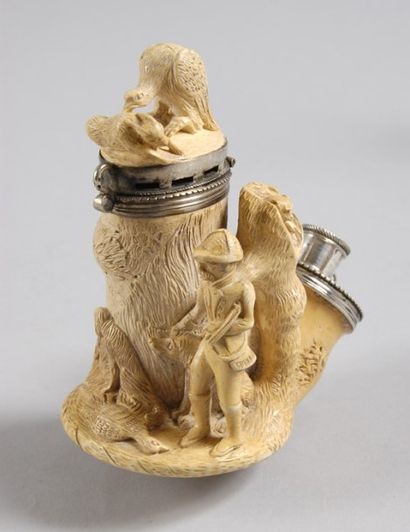Belle pipe en écume de mer sculptée représentant...