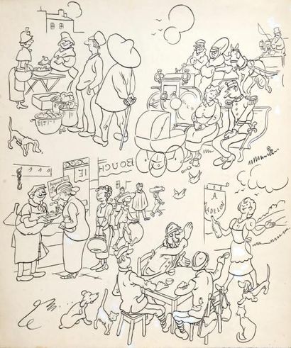 Saint Ogan, Alain

Scène de ville. Illustration...