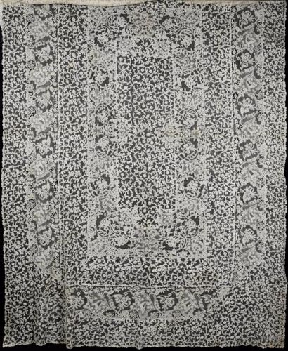 Grande nappe en dentelle Vieux Flandre, aiguille...