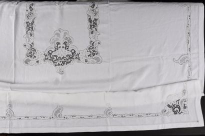 Nappe, dentelle à l'aiguille, lin, 1ère moitié...