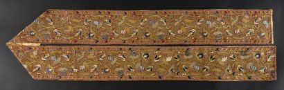 Bandeau en Buratto rebrodé soie polychrome,...