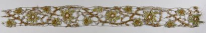 Rare dentelle métallique, soie et soie chenillée,...
