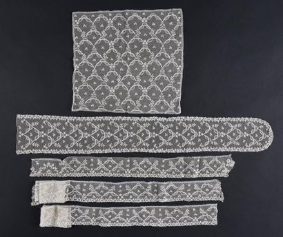 Ensemble fond de bonnet, barbe et volant,...