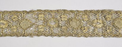 Dentelle métallique, filé or, Italie ou Espagne,...